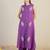 Purple printed cotton kurta trouser set