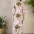 White printed cotton kurta trouser set
