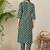 Blue printed cotton kurta trouser set