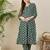 Blue printed cotton kurta trouser set