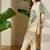 Off white printed cotton kurta trouser set