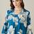 Blue printed viscose rayon kurta trouser set