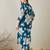 Blue printed viscose rayon kurta trouser set