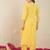 Yellow printed cotton kurta trouser set
