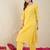 Yellow printed cotton kurta trouser set