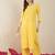 Yellow printed cotton kurta trouser set