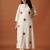 Off white printed cotton kurta trouser set