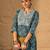 Blue embroidered cotton kurta trouser set