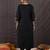 Black embroidered cotton kurta trouser set