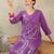 Purple embroidered cotton kurta trouser set