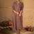 Red printed cotton kurta trouser set