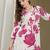 White printed viscose rayon kurta trouser set
