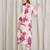 White printed viscose rayon kurta trouser set
