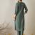 Grey embroidered silk kurta trouser set