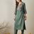 Grey embroidered silk kurta trouser set