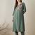 Grey embroidered silk kurta trouser set