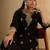 Black embroidered silk kurta trouser set