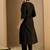 Black embroidered silk kurta trouser set