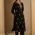 Black embroidered silk kurta trouser set
