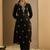 Black embroidered silk kurta trouser set