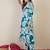 Teal printed cotton kurta trouser set