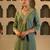 Green embroidered silk kurta trouser set