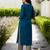 Blue embroidered cotton kurta trouser set