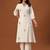 Off white printed cotton kurta trouser set
