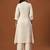 Off white printed cotton kurta trouser set