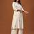 Off white printed cotton kurta trouser set