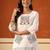 Off white embroidered cotton kurta trouser set