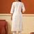 Off white embroidered cotton kurta trouser set