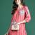 Red printed cotton kurta trouser set
