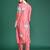 Red printed cotton kurta trouser set