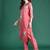 Red printed cotton kurta trouser set