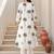 White printed cotton kurta trouser set