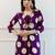 Purple embroidered viscose rayon kurta trouser set