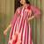 Pink printed cotton kurta trouser set