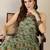 Sea green printed cotton kurta trouser set