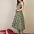 Sea green printed cotton kurta trouser set