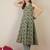 Sea green printed cotton kurta trouser set