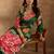 Green printed cotton kurta trouser set