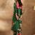 Green printed cotton kurta trouser set