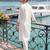 White embroidered cotton kurta trouser set