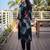 Black printed silk kurta trouser set