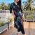 Black printed silk kurta trouser set
