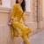 Mustard printed cotton kurta trouser set