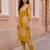 Mustard printed cotton kurta trouser set