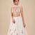 White Embroidered Satin Organza Lehenga Set With Net Dupatta