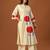 Off white printed cotton kurta trouser set